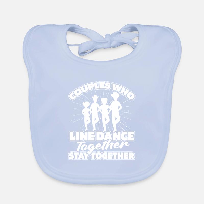 Line Dance Couple Organic Baby Bibs