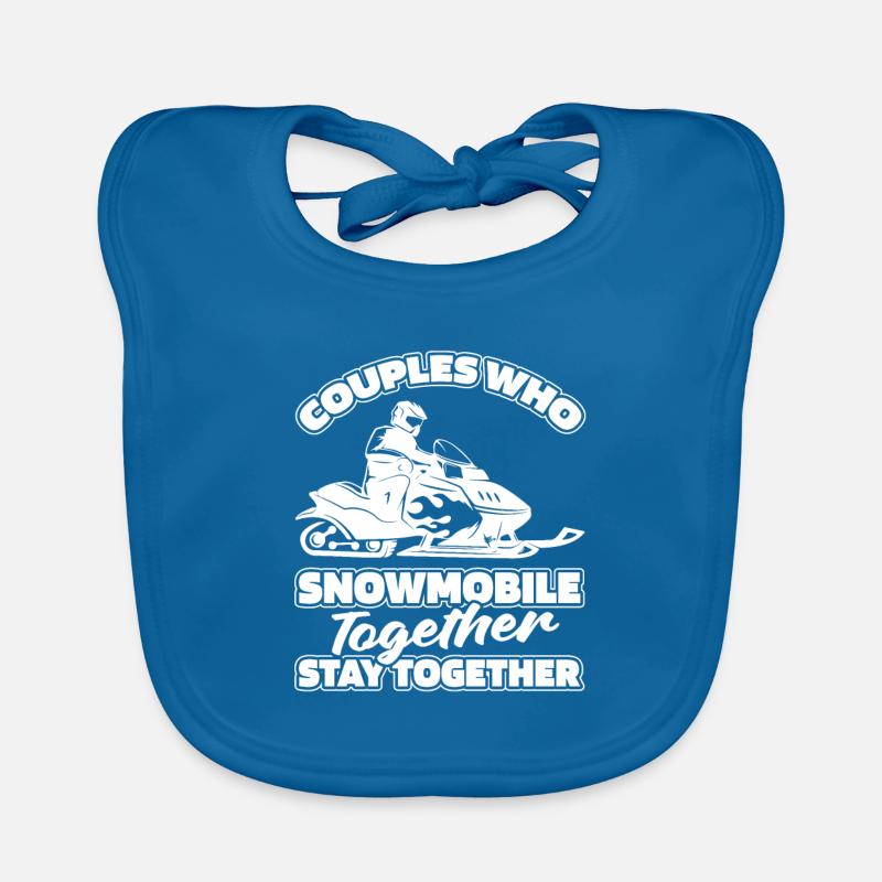 Snowmobile Snowmobile Pair Organic Baby Bibs