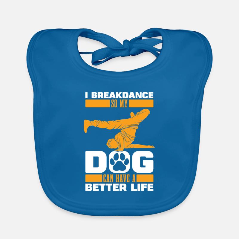 Breakdance Breakdancer Breakdancing Dog Organic Baby Bibs
