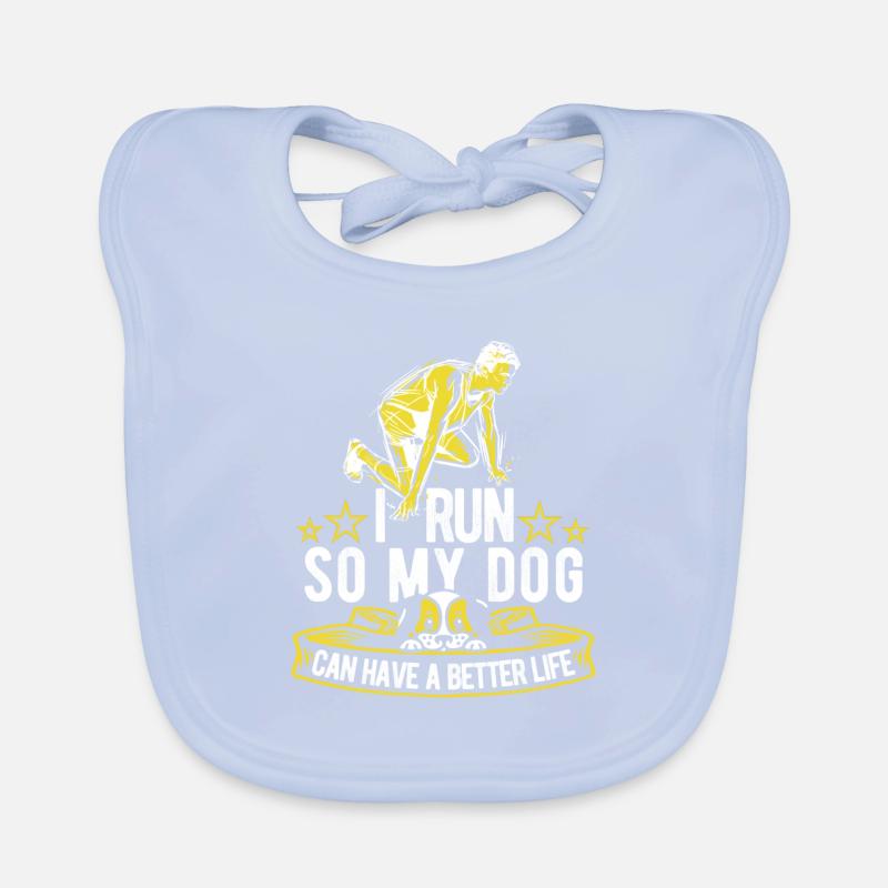 Runner Jogger Runner Running Dog Organic Baby Bibs