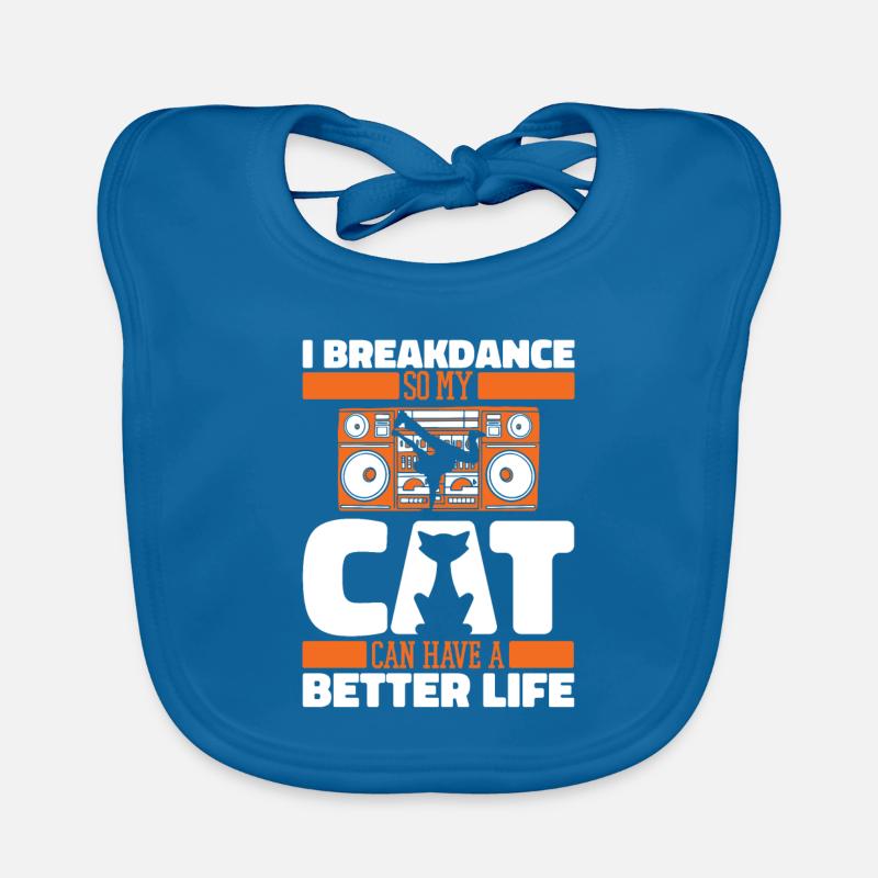 Breakdance Breakdancer Breakdancing Cat Organic Baby Bibs
