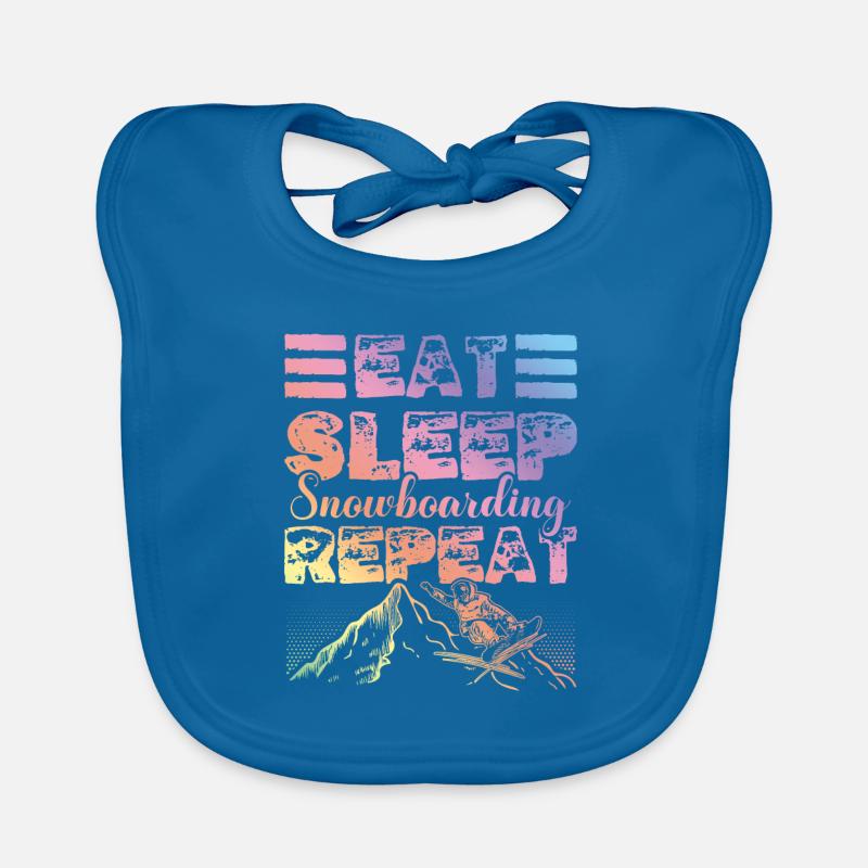Eat Sleep Snowboarding Repeat Baby Bio-Lätzchen