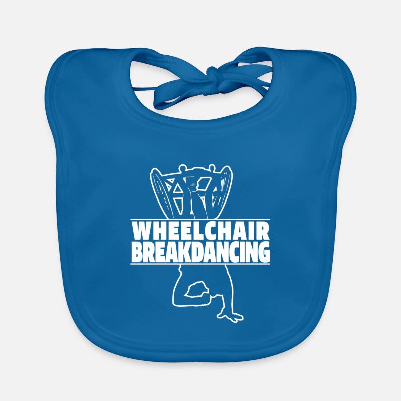 Breakdance Breakdancer Breakdance Fauteuil roulant - Bavoir bio Bébé - bleu paon