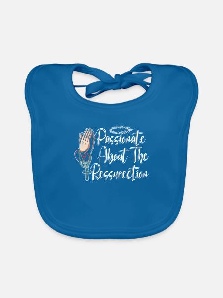 Christ Christianity Resurrection - Organic Baby Bibs - peacock-blue - Front