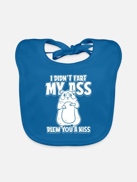 Guinea pig guinea pig funny - Organic Baby Bibs - peacock-blue - Front