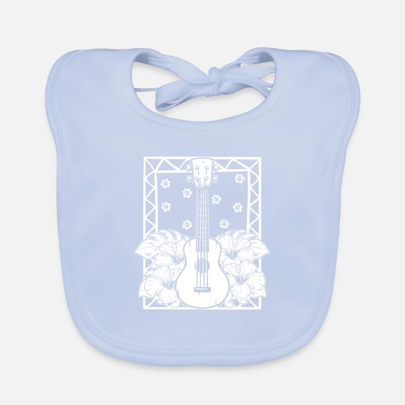 Ukulele Flowers Organic Baby Bibs