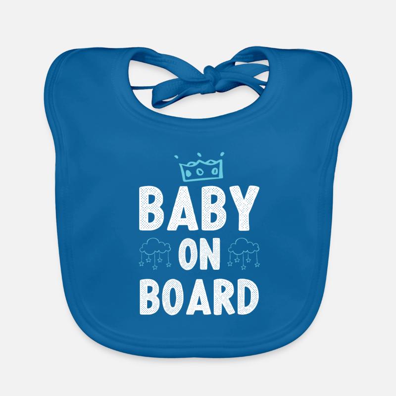 Bébé à bord - Bavoir bio Bébé - bleu paon
