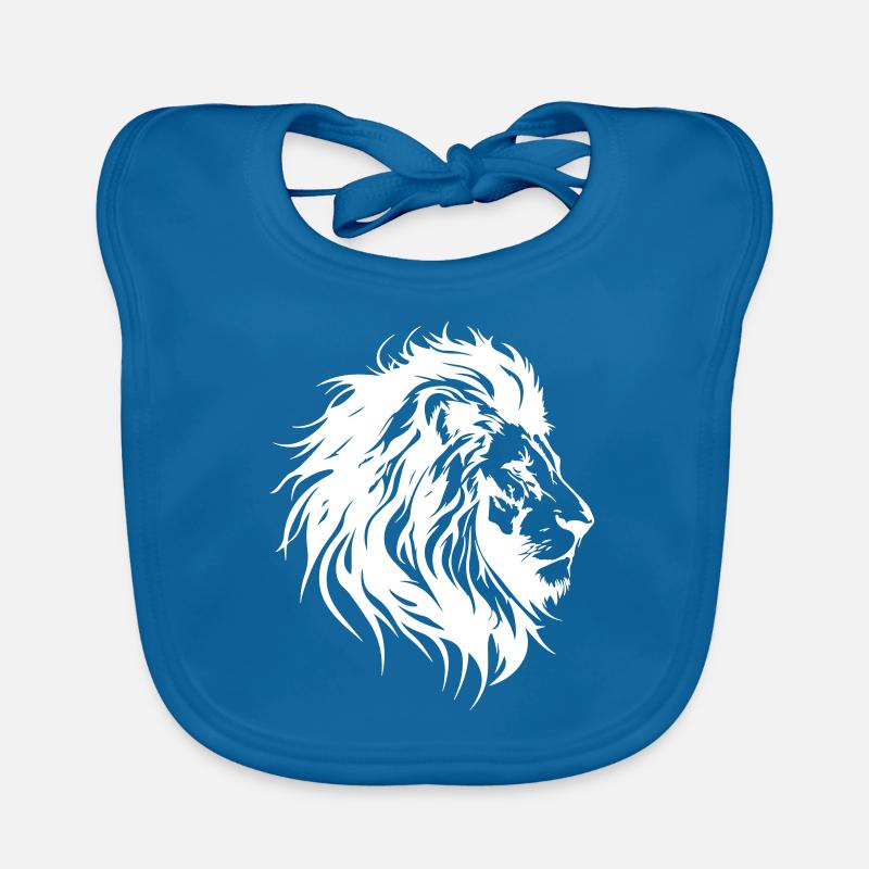Lion Head Lion Silhouette Organic Baby Bibs