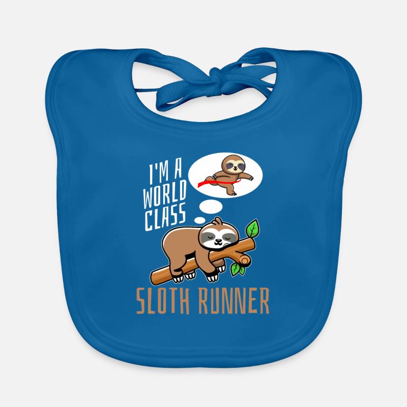 Sloth Runner Sloth Runs Organic Baby Bibs