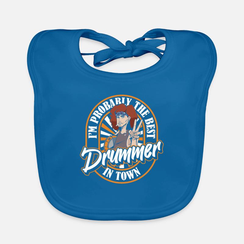 Batterie Batteur Batteur - Bavoir bio Bébé - bleu paon