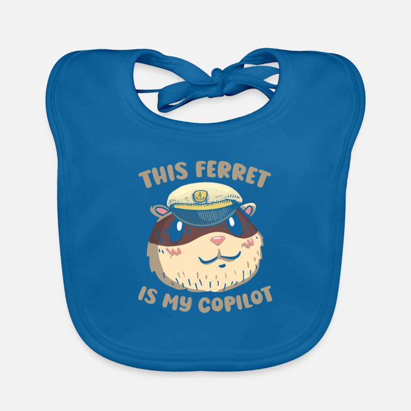 Ferret polecat co-pilot Organic Baby Bibs