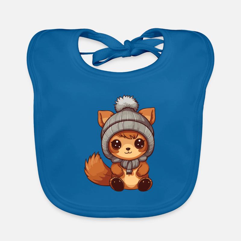 Squirrel Winter Comic Cute Organic Baby Bibs
