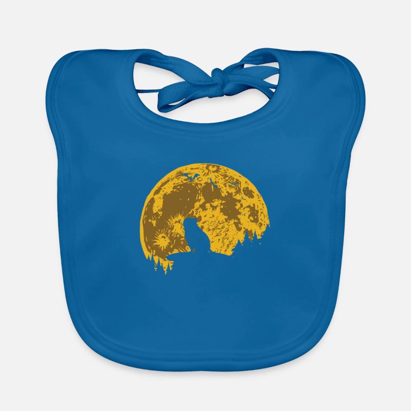 Cochon d'Inde Cochon d'Inde Lune - Bavoir bio Bébé - bleu paon
