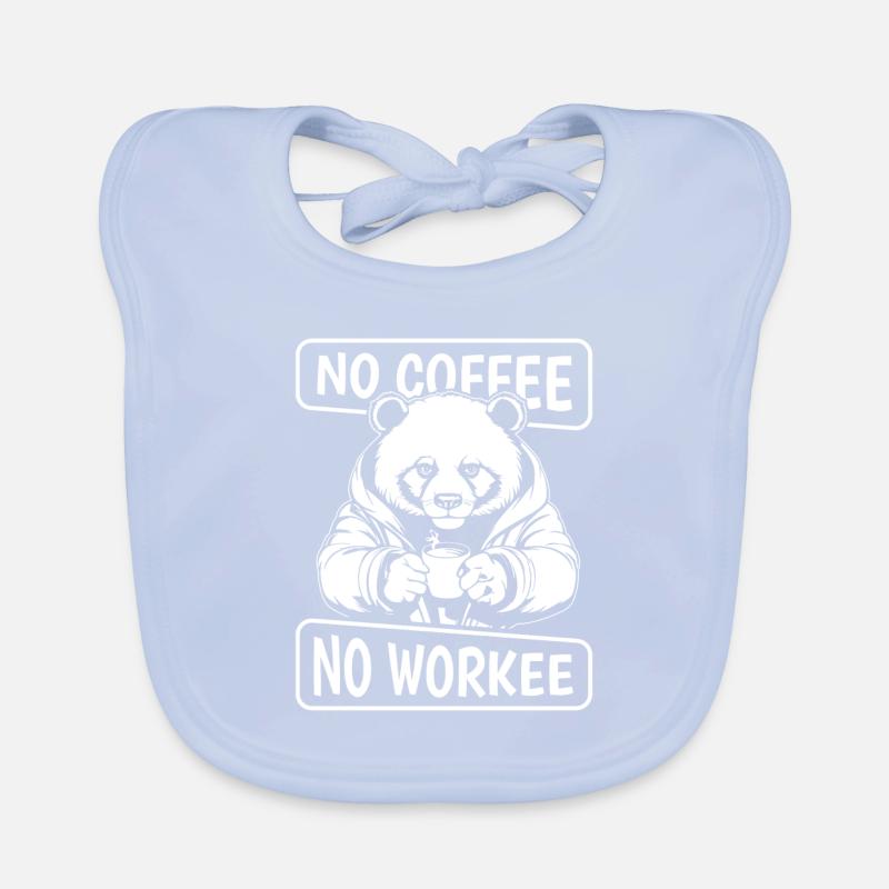 Café Café Panda Bear Pas de café Pas de Workee Bavoir bio Bébé