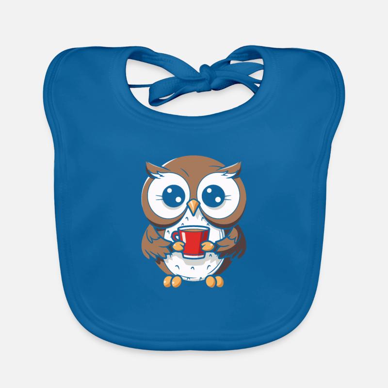 Coffee Cafe Owl Organic Baby Bibs