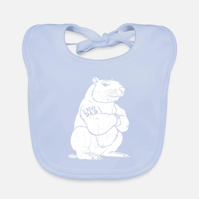 Capybara Capybara Biceps Tattoo I Love Dad Organic Baby Bibs