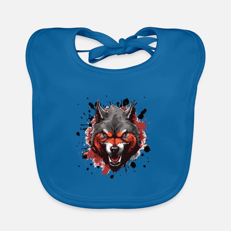 Wolf Head Symbol Animal Organic Baby Bibs