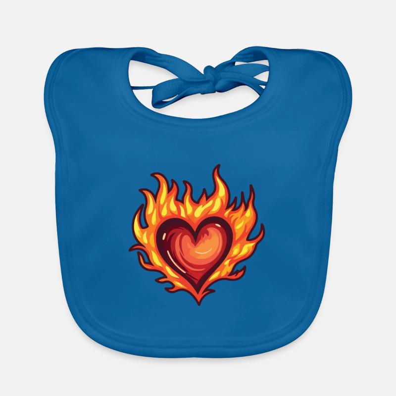 Heart, Fire, Love Organic Baby Bibs