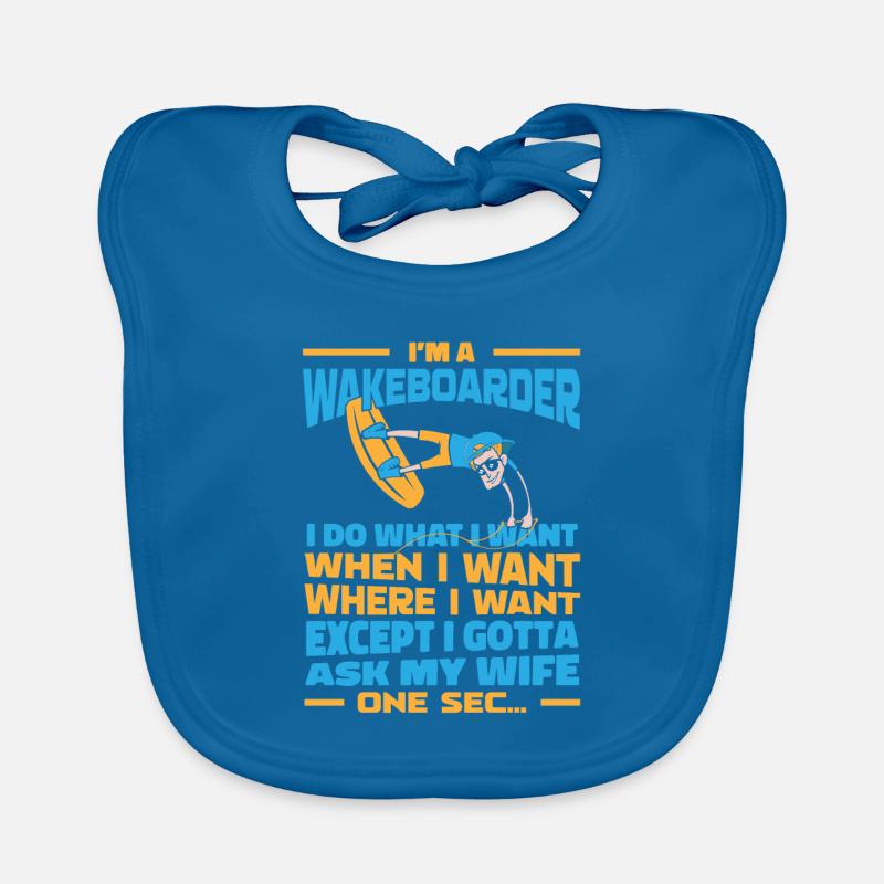 Wakeboard Wakeboarder - Baby Bio-Lätzchen - Pfauenblau