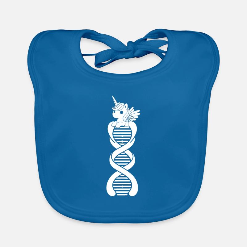 Licorne Einhorn C’est dans mon ADN - Bavoir bio Bébé - bleu paon