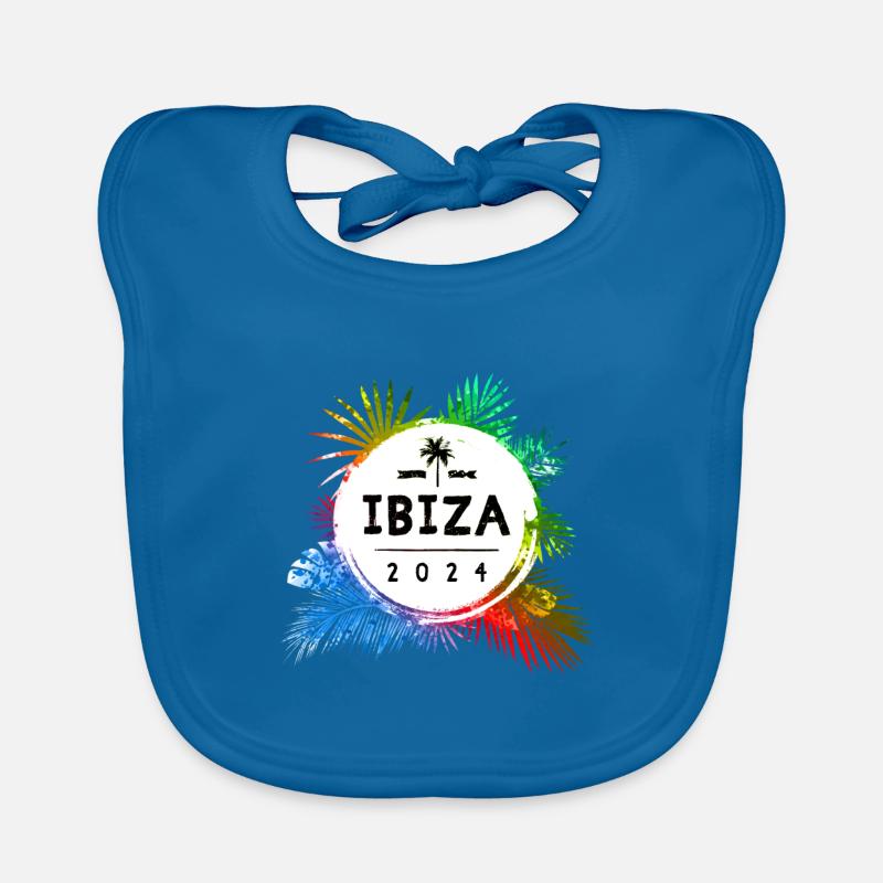 Ibiza 2024 Bunt - Baby Bio-Lätzchen - Pfauenblau