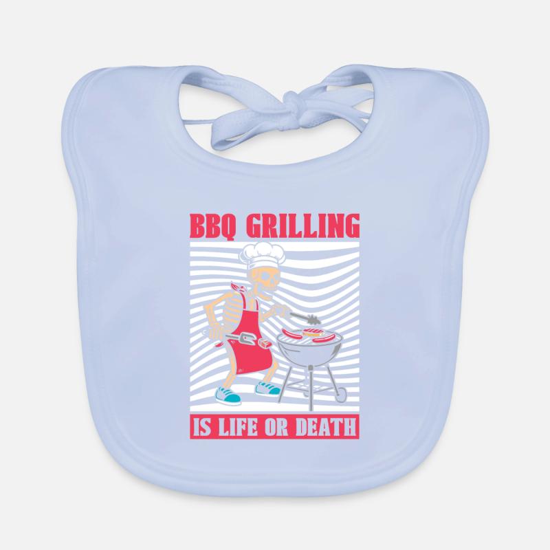 Bbq Grilling Skeleton Organic Baby Bibs