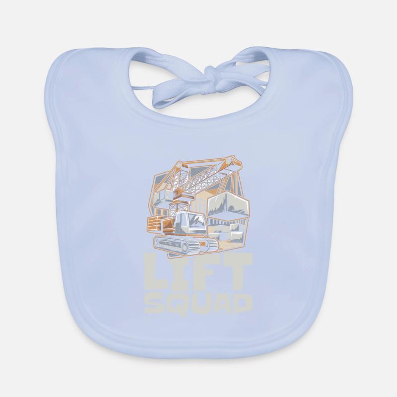 Crane Operator Squad Organic Baby Bibs