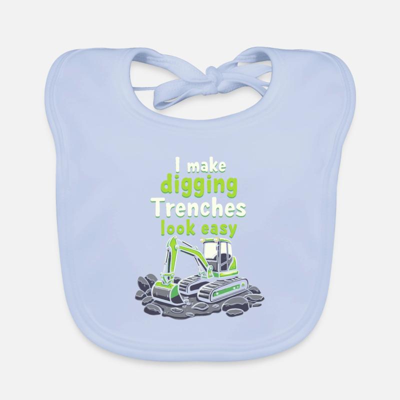 Excavator Operator Organic Baby Bibs
