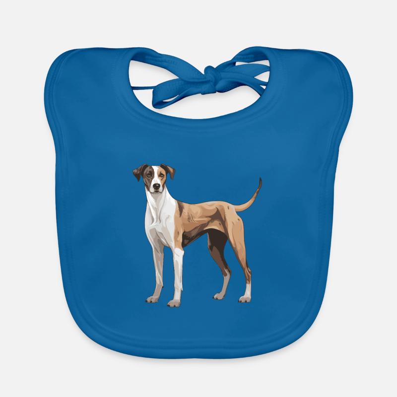 Chien lévrier - Bavoir bio Bébé - bleu paon