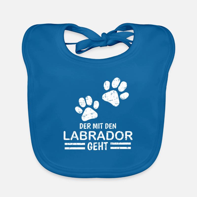 Herrchen Labrador der mit dem Labrador geht - Baby Bio-Lätzchen - Pfauenblau