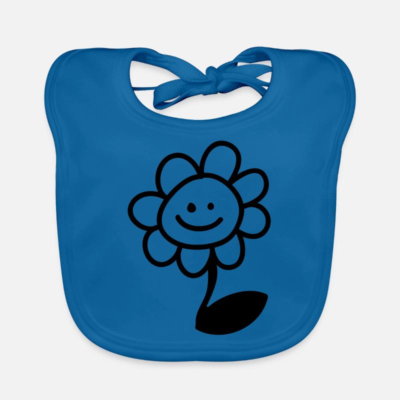 Heureux de fleur - Line - Bavoir bio Bébé - bleu paon