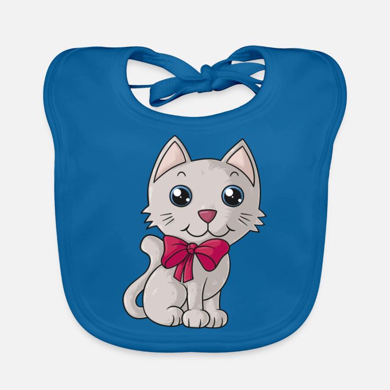 Süße Comic Katze Baby Bio-Lätzchen