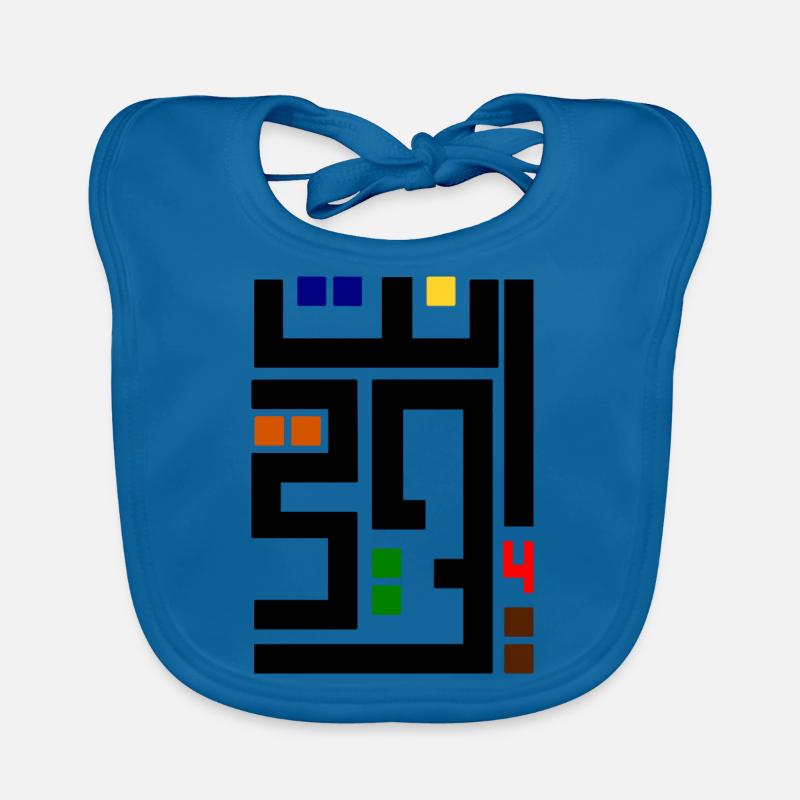 arabe - Bavoir bio Bébé - bleu paon