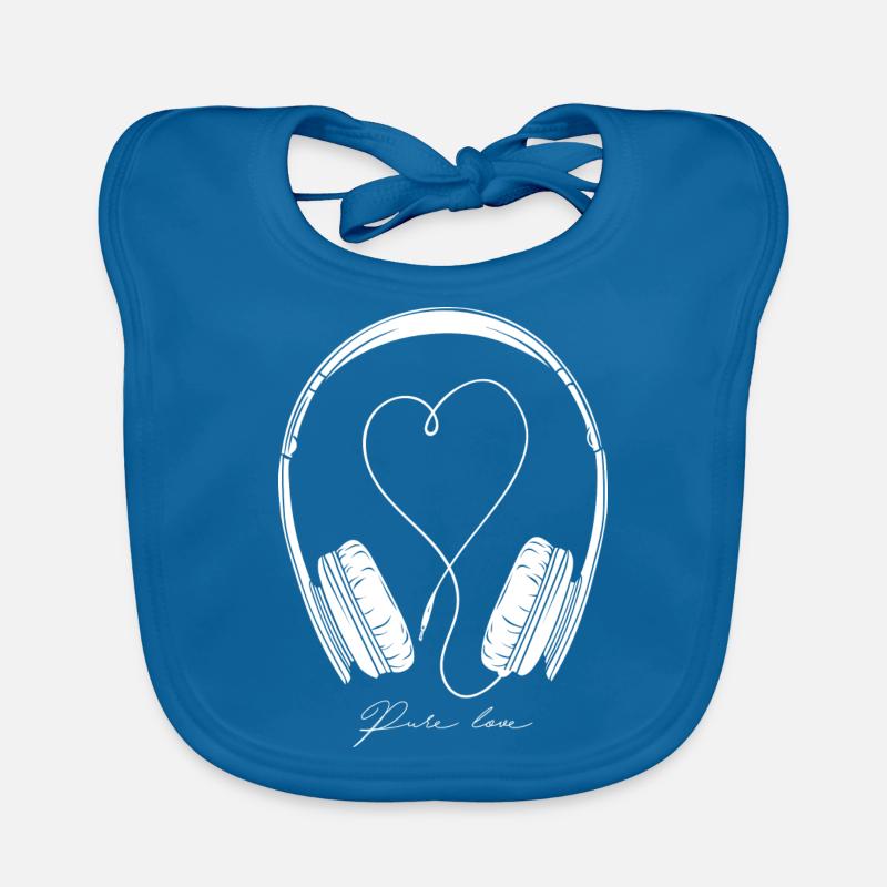 Pure Liebe - Musik liebe - Kopfhörer - DJdesign Baby Bio-Lätzchen