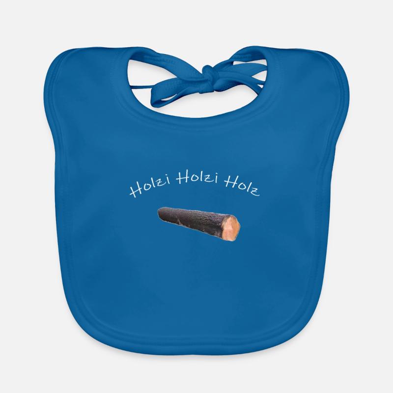 holz - Baby Bio-Lätzchen - Pfauenblau