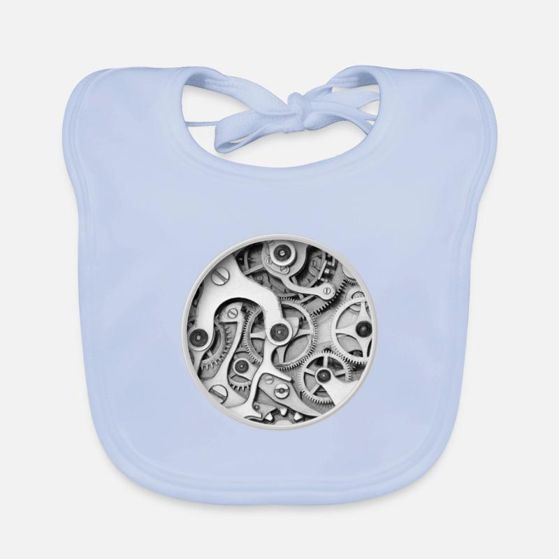 Clock - Clockwork Orange Clockwork Gear Clock Organic Baby Bibs