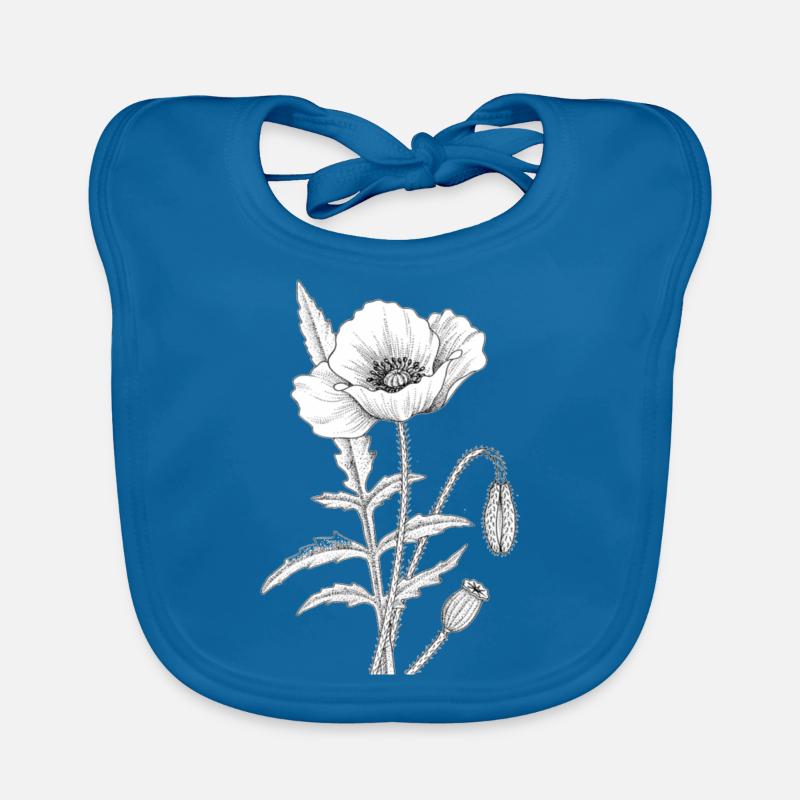 Coquelicot - Bavoir bio Bébé - bleu paon