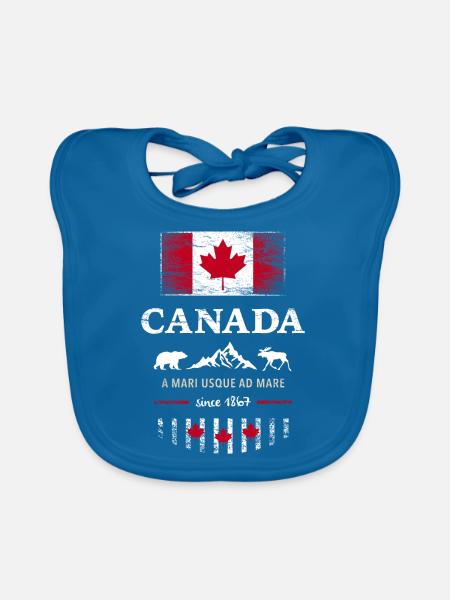 Canada Canada America maple leaf flag flag - Organic Baby Bibs - peacock-blue - Front