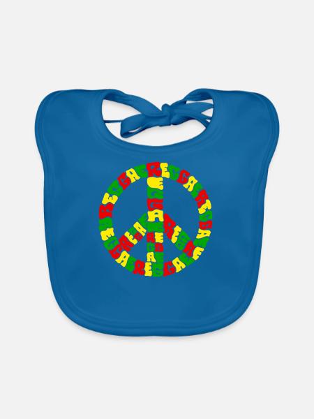 Reggae - Baby Bio-Lätzchen - Pfauenblau - Vorne