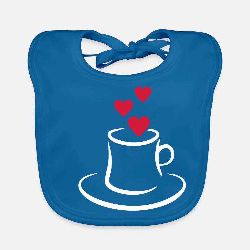 Kaffee - Baby Bio-Lätzchen - Pfauenblau