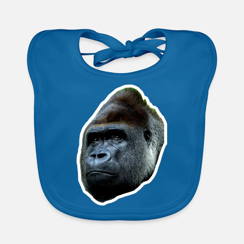 Gorilla cool simple - Bavoir bio Bébé - bleu paon