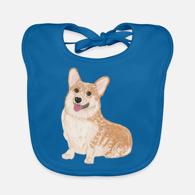 Sitzender Corgi Baby Bio-Lätzchen
