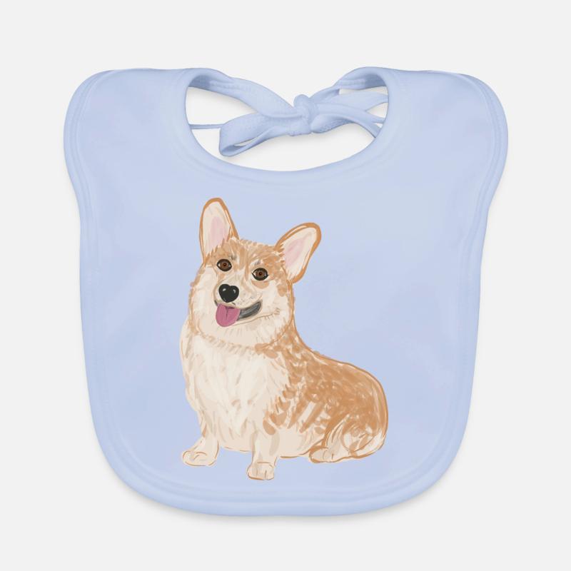 Corgi assis Bavoir bio Bébé