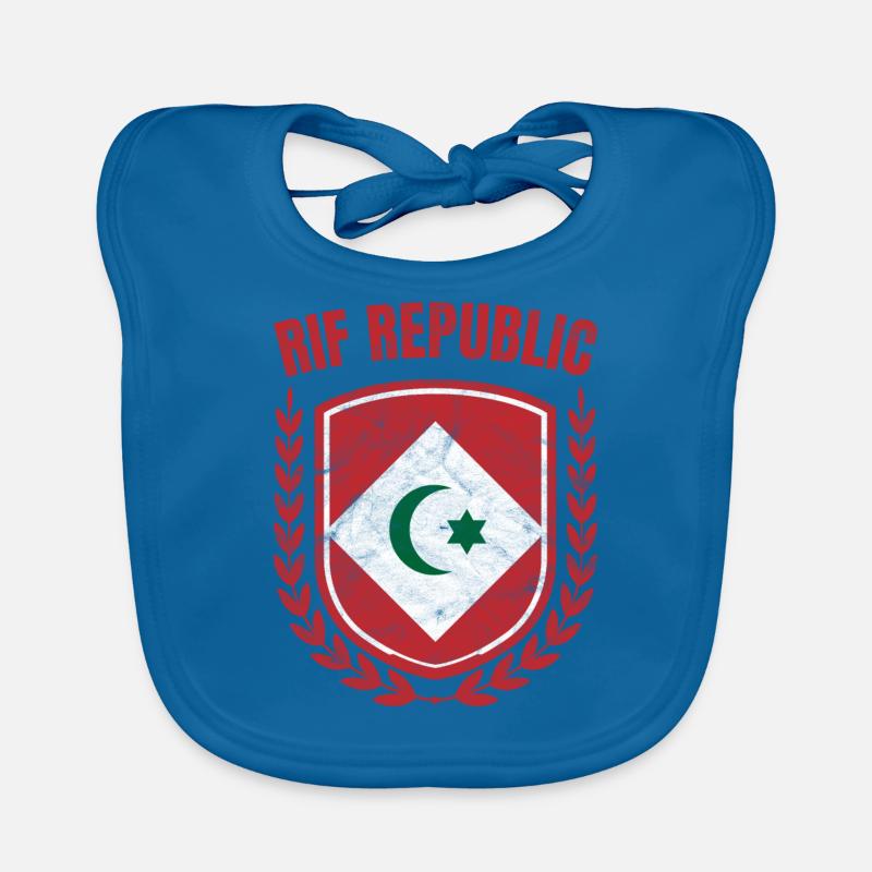 République du Rif - Bavoir bio Bébé - bleu paon