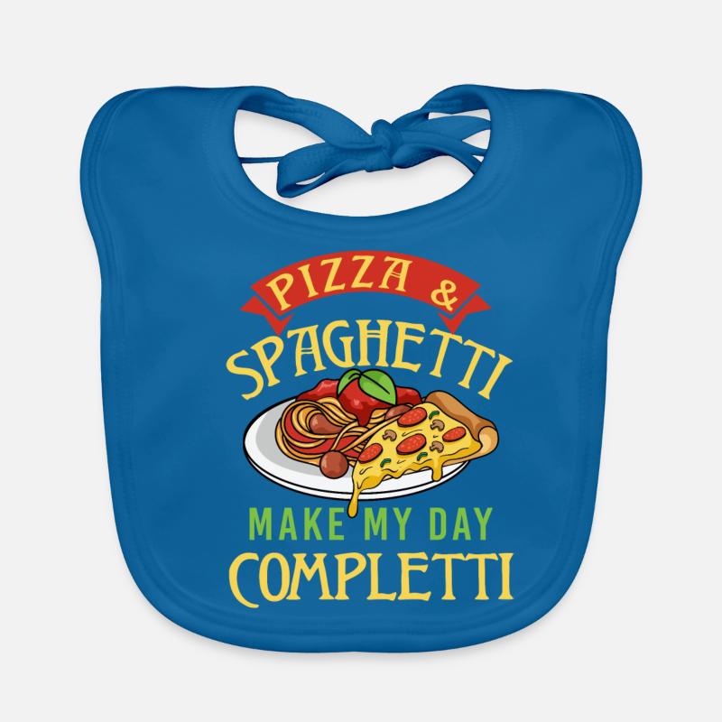 Pizza und Spaghetti machen mich zu Completti Pasta Baby Bio-Lätzchen