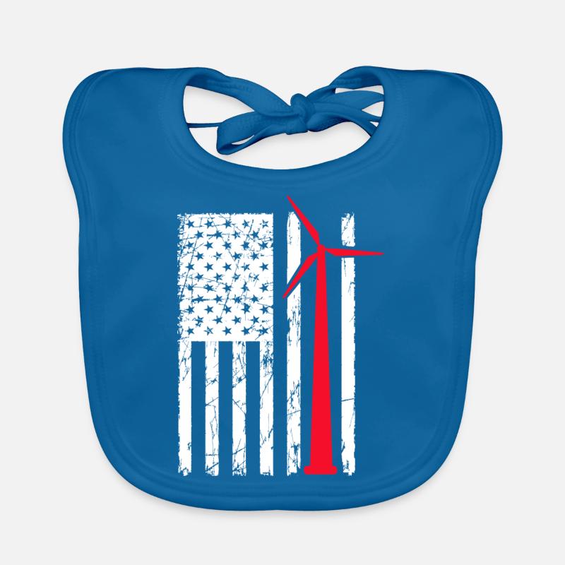 Conception d’une éolienne Flag USA pour un passionné des États-Unis Bavoir bio Bébé