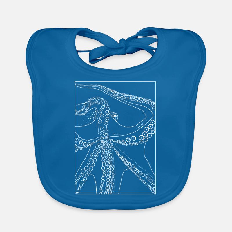 Octopus from below with frame Organic Baby Bibs