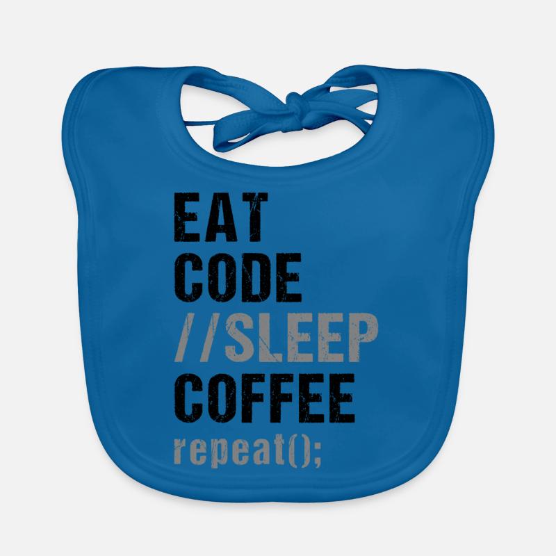 Eat Code Sleep Coffee Repeat Organic Baby Bibs
