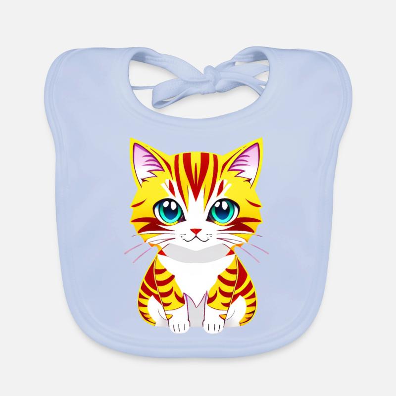 Entzückende Illustration einer blauäugigen Katze Baby Bio-Lätzchen
