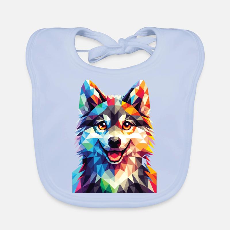 Polygon Wolf Baby Bio-Lätzchen